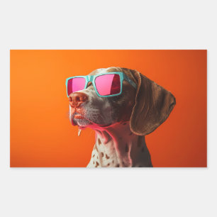 Coole Bracco italiano hond met zonnebril Rechthoekige Sticker