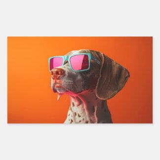 Coole Bracco italiano hond met zonnebril Rechthoekige Sticker