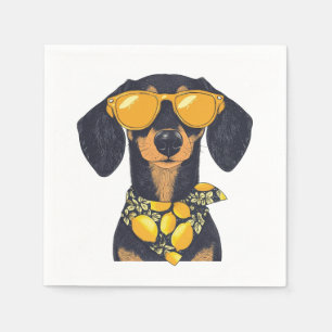 Coole bril voor dachshond honden met citroenen servet