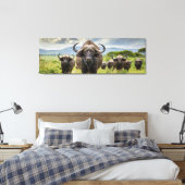 Coole Buffalo canvasprint! Canvas Afdruk (Insitu (Slaapkamer))