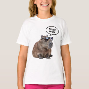 Coole Capybara-foto Zonnebril-dragende capybara T-shirt