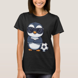 Coole Cartoon Pinguïn Voetbalspeler T-shirt
