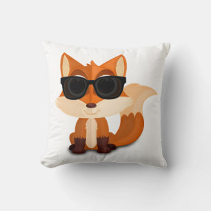 Coole Cartoon Vos met Zonnebril Cute Woodland  Kussen