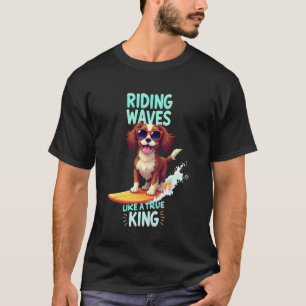 Coole Cavalier King Charles Spaniel Surfende Hond T-shirt
