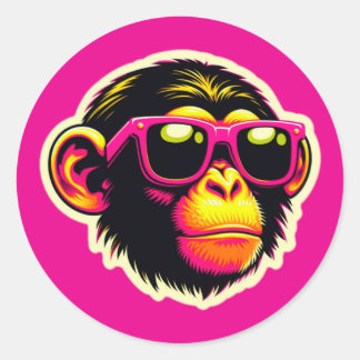 COOLE CHIMP 2 RONDE STICKER