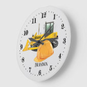 coole constructiemaker voegt naam toe grote klok (Hoek)