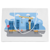coole constructiezone Grote Gift Bag Groot Cadeauzakje (Voorkant)