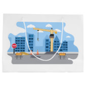 coole constructiezone Grote Gift Bag Groot Cadeauzakje (Achterkant)