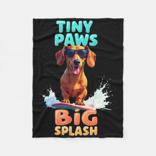 Coole Dachshund Surfende Hond Voor Mannen Vrouwen Fleece Deken