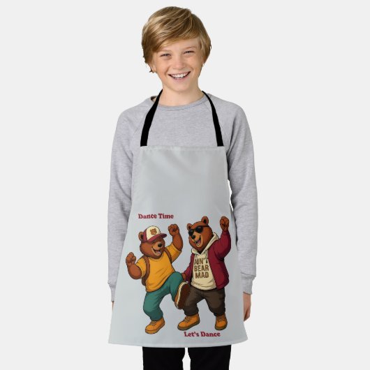 Coole dansende beren schort (Gedragen)