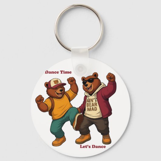 Coole dansende beren sleutelhanger (Voorkant)