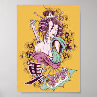 coole decoratieve Japanse samurai geisha kunst