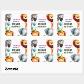coole dierentuin zebra safari In Twee De Wilde 2e Vierkante Sticker (Vel)