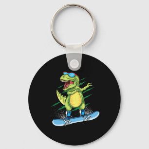 Coole dinosaurus snowboarden skiën dabben T Rex Sn Sleutelhanger