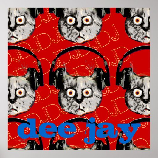 coole DJ-hoofdtelefoon Poster (Voorkant)
