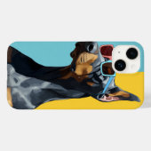 Coole Dobermann met zonnebril Case-Mate iPhone Case (Achterkant (horizontaal))