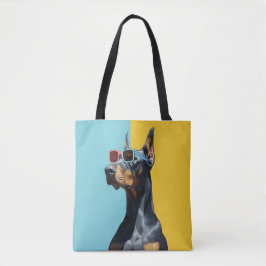 Coole Dobermann met zonnebril Draagtas