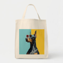 Coole Dobermann met zonnebril Tote Bag