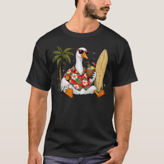 Coole Domme Gans Zonnebril Strand Zomer Vakantie T-shirt