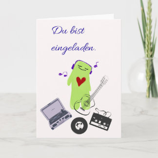 Coole Einladungskarte Du bist eingeladen mit Musik Kaart
