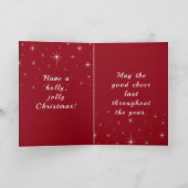 Coole fietsende Kerstman Motorfiets Rood Glitters  Kaart (Binnen)