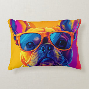 Coole Franse bulldog hond met zonnebril Accent Kussen