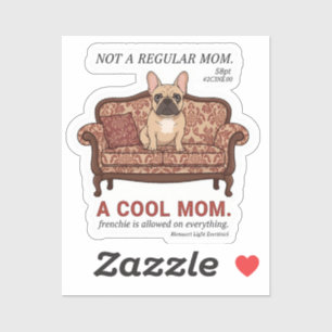 Coole Franse Moeder Grappige Franse Bulldog Hond M Sticker