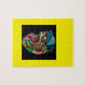 coole gangster die kat rappelt. legpuzzel (Horizontaal)