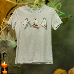 Coole geesten skateboarden op de fiets t-shirt