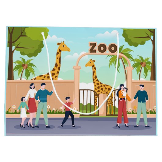 coole giraffe zoo partij kinder unisex groot cadeauzakje (Achterkant)