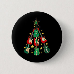 Coole Gitaar Kerstboom Gitaar Liefhebbers Kerstmis Ronde Button 5,7 Cm