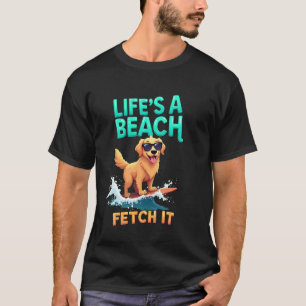 Coole Golden Retriever Surfende Hond T-shirt