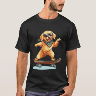 Coole Gouden Retriever Skateboarden Zonnebril Ska T-shirt