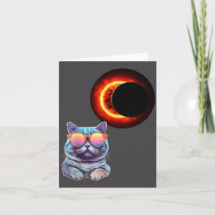 Coole Grappige Kat Draagt Zonnebril Kijkt Naar Zon Kaart