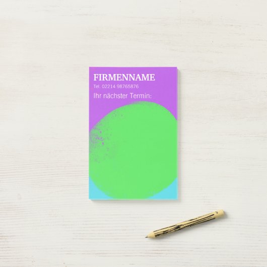 coole grün lila Klebezettel Terminerinnerung Post-it® Notes (Op bureau)