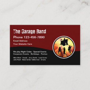 Coole Grunge Rock and Roll Garage Band Visitekaartje