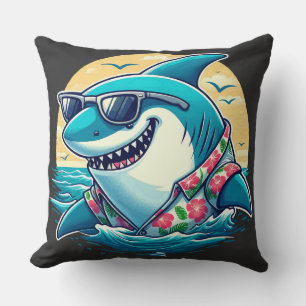 Coole Haai in Hawaiaans Hemd - Zomerstrand Sfeer Kussen