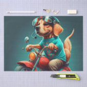 Coole hond die een motor bestuurt tissuepapier (Craft)