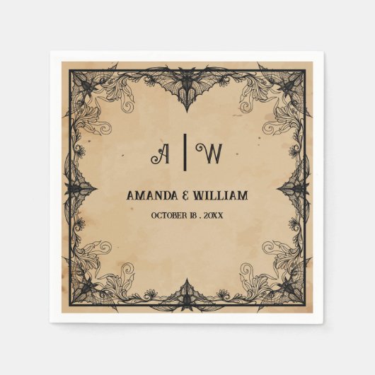 coole horror Gothic classic Bruiloft servetten (Voorkant)