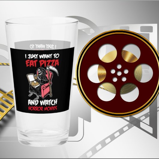 coole horrorfilms pizza woordkunst glas