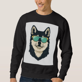 Coole Husky met zonnebril – Zwarte sweatshirt voor