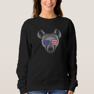 Coole Hyena met Usa Vlag Zonnebril Vs Amerika Trui
