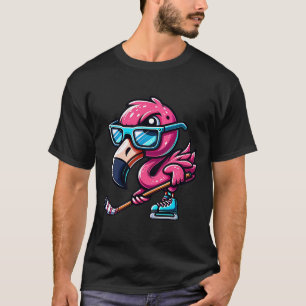 Coole IJshockey Flamingo Met Attitude T-shirt
