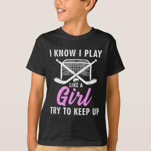 Coole ijshockey voor vrouwen meisjes veldhockey li t-shirt