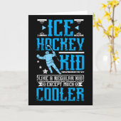 Coole ijshockeyjongen kaart (Gele Bloem)