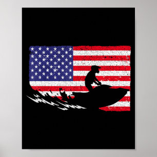 Coole jetski voor mannen vrouwen skiërs amerikaans poster