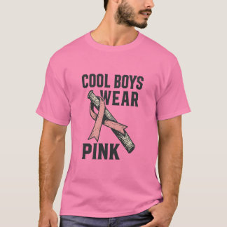 Coole Jongens Dragen Roze Voor Solidariteit Tegen T-shirt