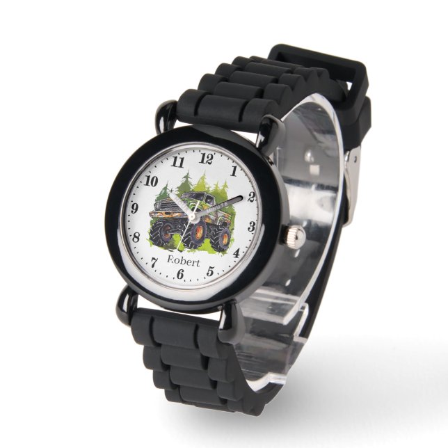 Coole jongens grote vrachtwagenliefhebbers horloge (Hoek)