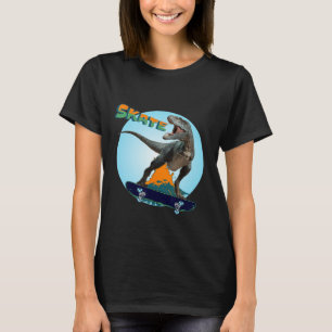 Coole jongens skeeleren T Rex dinosaurus skateboar T-shirt
