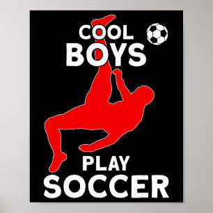 Coole jongens spelen voetbal  poster
